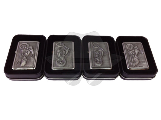 15037 STAR Oil Lighters - Motorcycle 4 Pieces