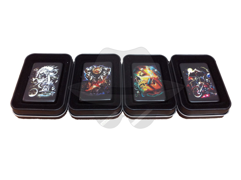 15799 STAR Oil Lighters - Skeleton Chopper 4 Pieces