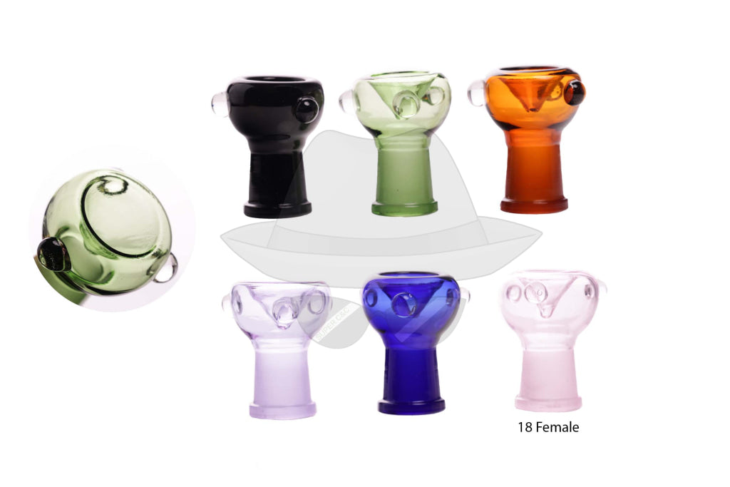 18mm Female Glass Slide Bowl with Roll Stoppers