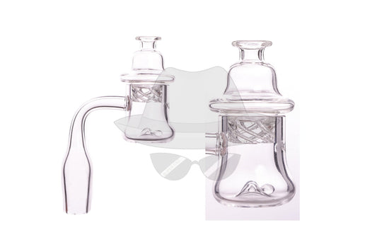 18mm Male Terp Pearls Quartz Banger & Carb Cap Combo