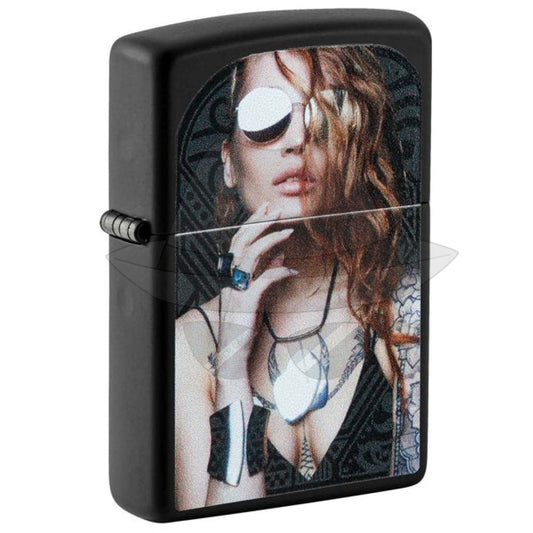 #198 Zippo Oil Lighter: TATOO WOMAN DESIGN