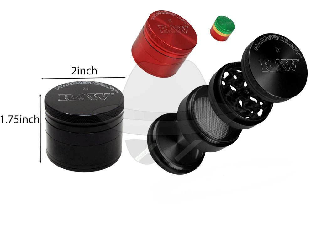 2" RAW X HAMMERCRAFT FOUR PIECE ALUMINUM GRINDER