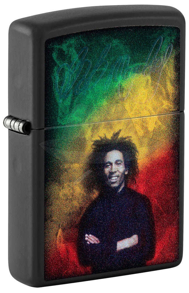 #215 Zippo Lighter: Bob Marley Black Light Signature Design