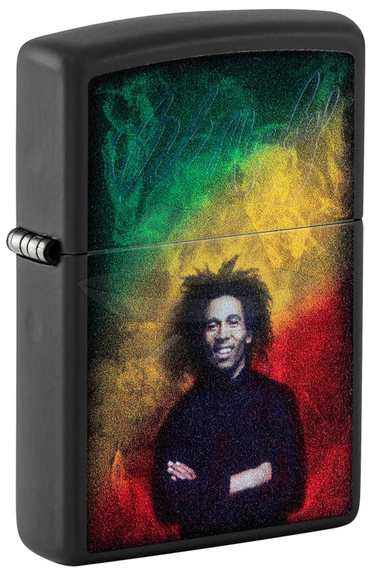 #215 Zippo Lighter: Bob Marley Black Light Signature Design