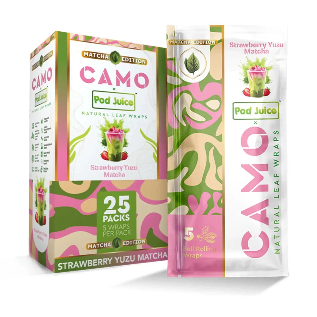CAMO NATURAL LEAF WRAPS(5pks)- 25CT