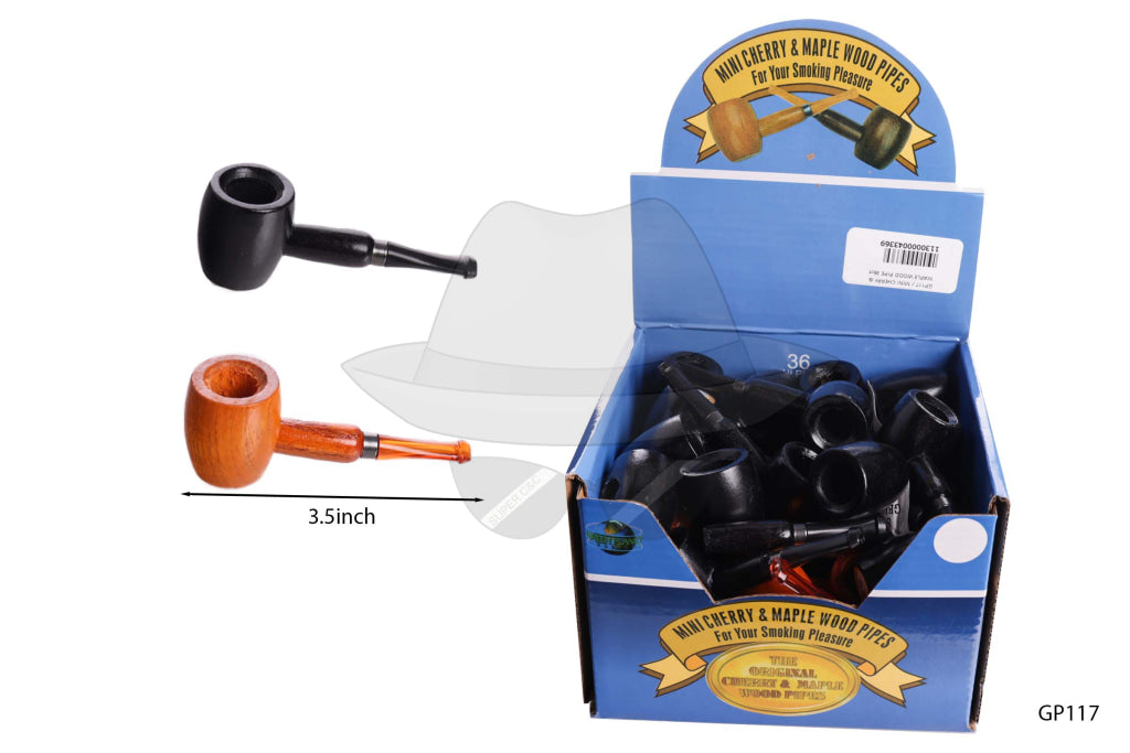 50114 / Mini Cherry&Maple Wood Pipes-36ct / GP117