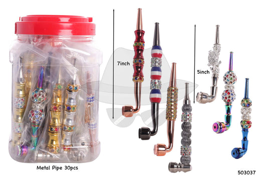 503037 Assorted Design Metal Pipe-30ct