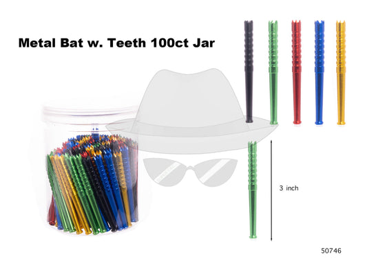 50746 Long Metal Bat w. Teeth Jar of  100ct
