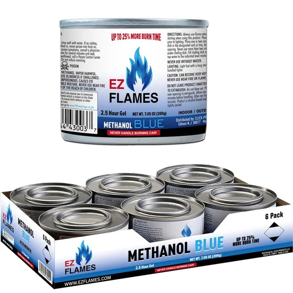 EZ Flames Methanol Blue 7.05oz - Display of 6pk