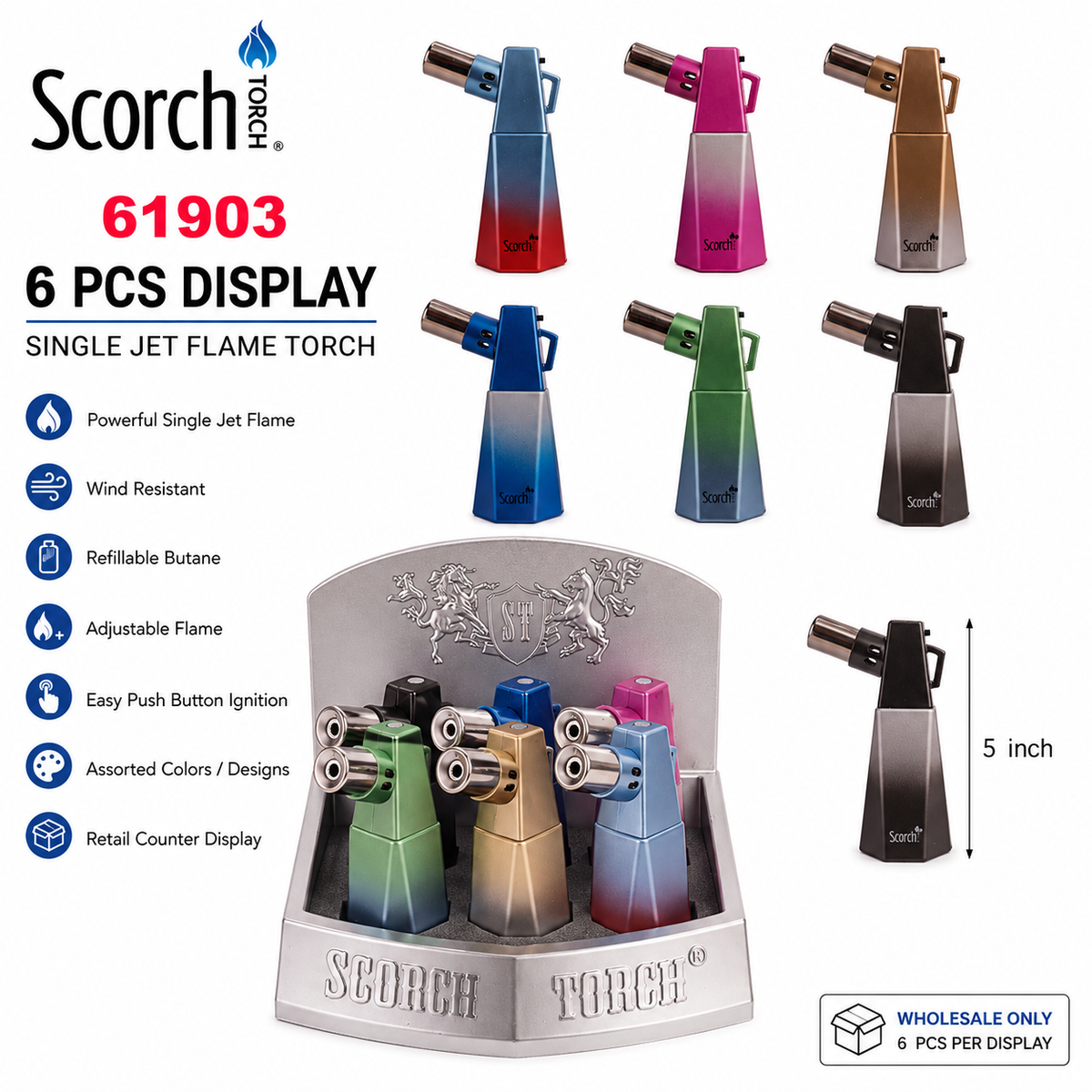 61903 SCORCH Torch Display of 6ct
