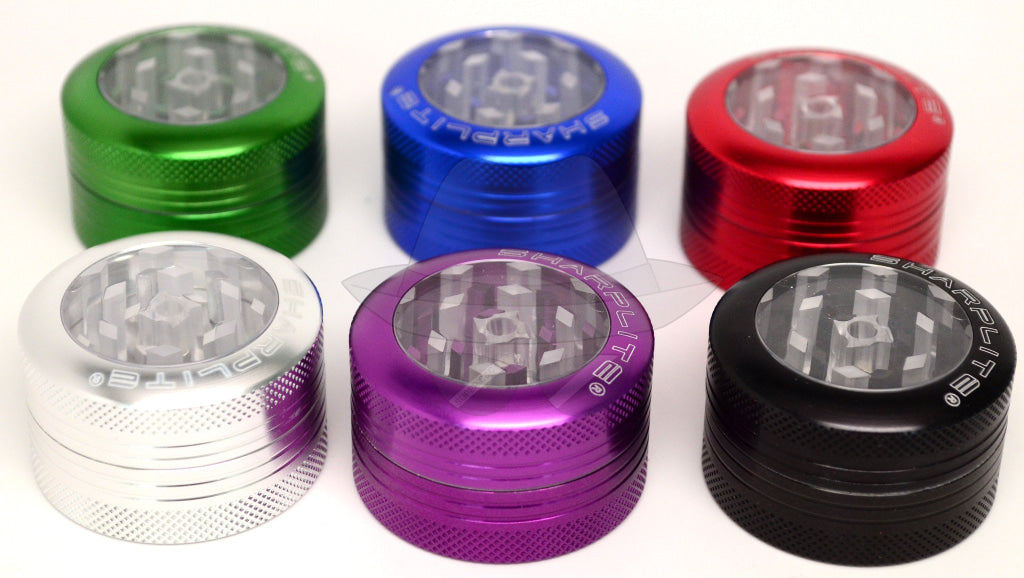 80150SL Sharp Lite 1.5" 2 parts Aluminum grinder w/push button 12pcs