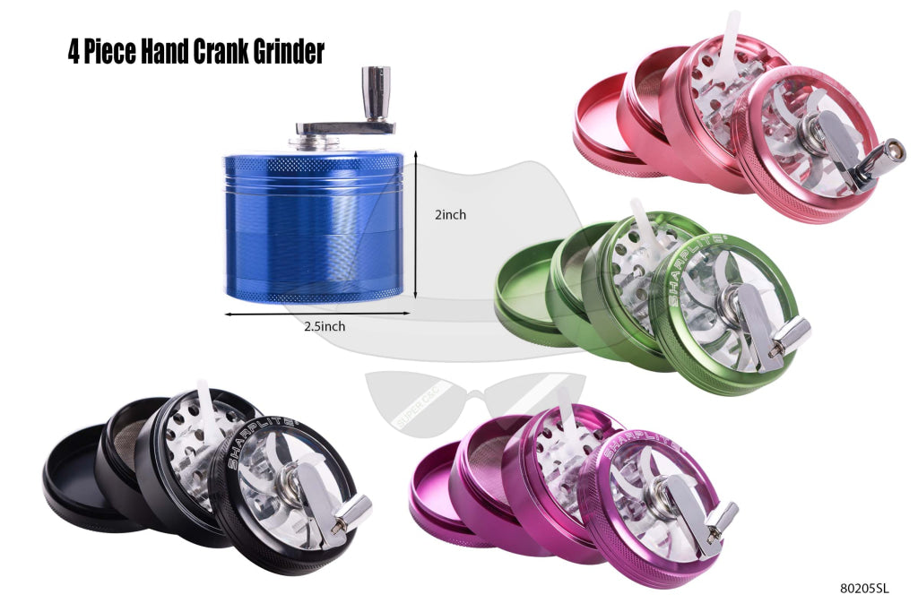 80205SL Sharp Lite 2.5" 4-part Metal Grinder with clear top and handle