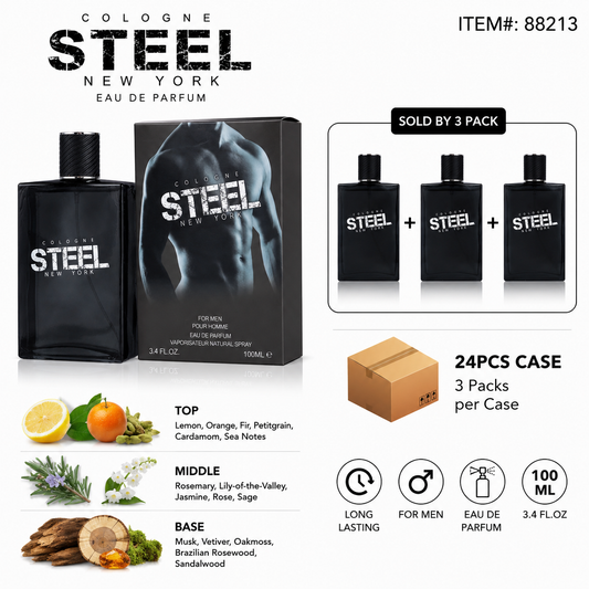 Men's EDP 100ml/3.4 fl.oz STEEL - 3CT