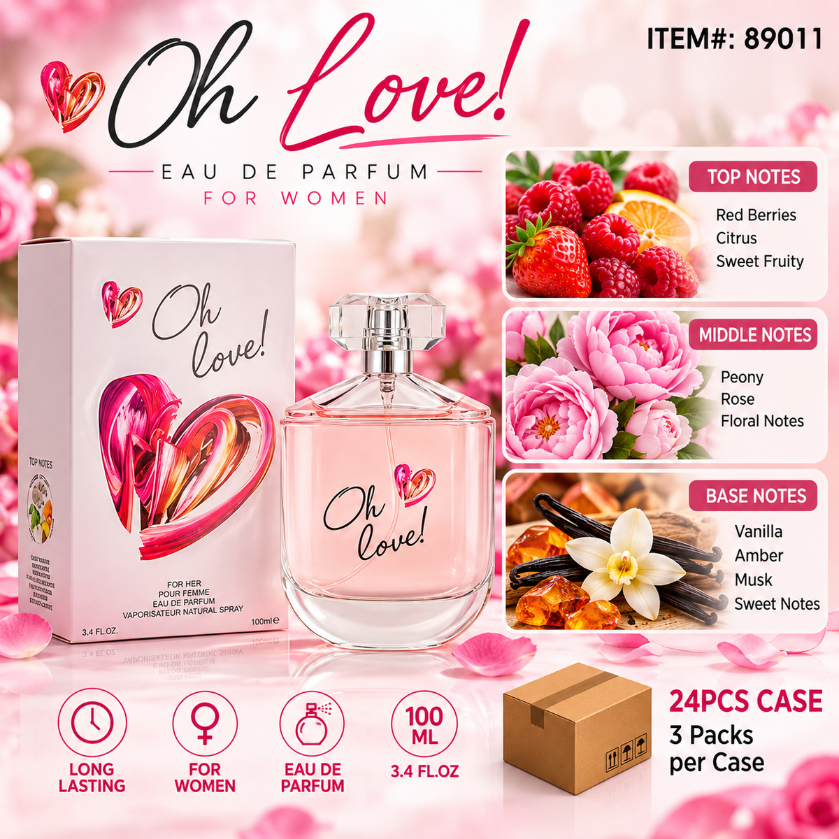 #89011 OH LOVE! Perfume for LADIES - 3CT