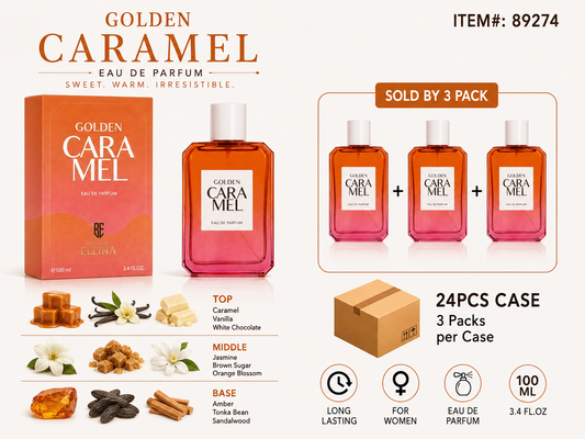 United Scents Golden Caramel Parfum 3.4oz - 3CT
