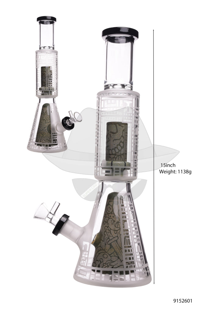 9152601 Pyramid Perc Glass Water Pipe