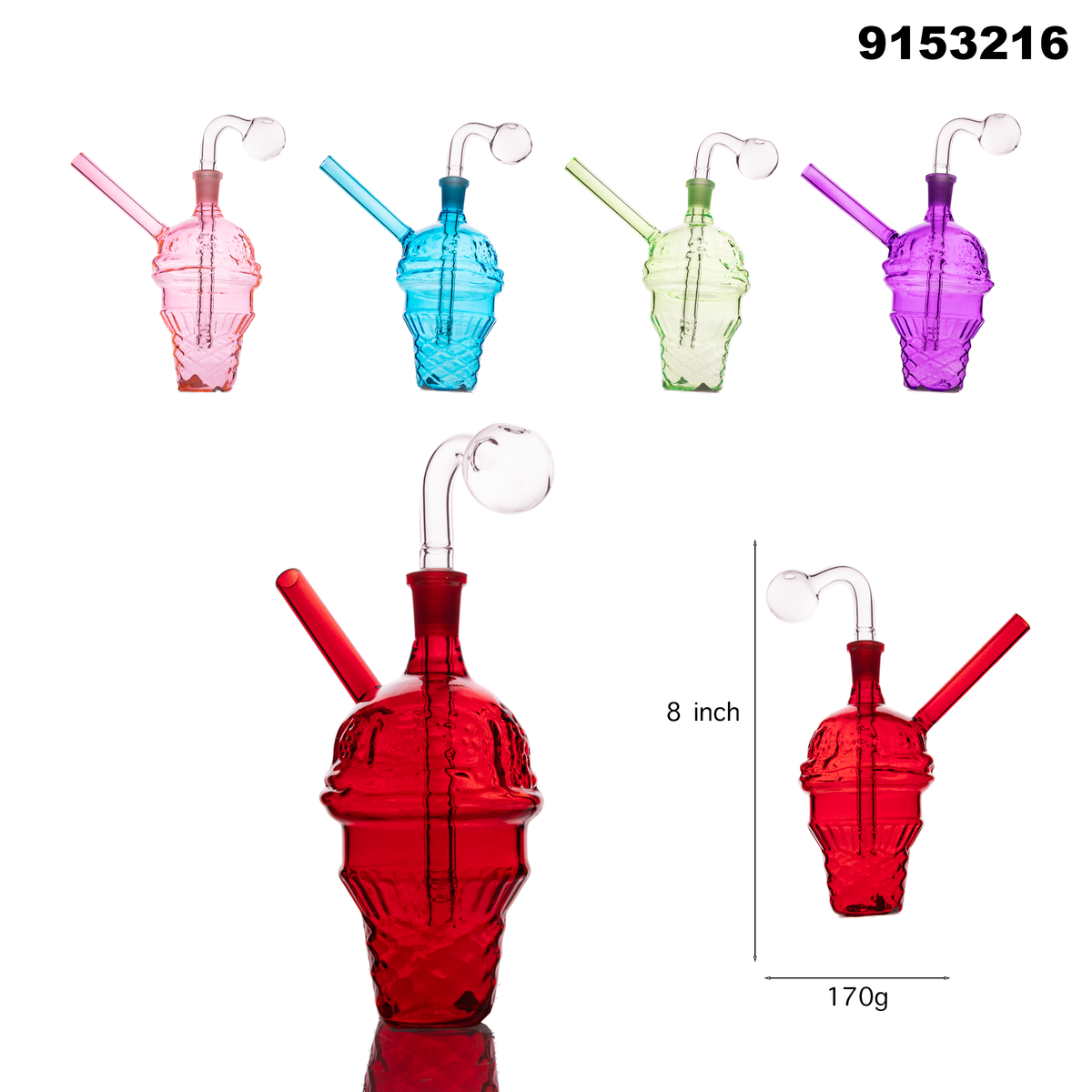 9153216 Glass OB Water Pipe