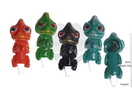 9162541 Glass Hand Pipe Frog Design