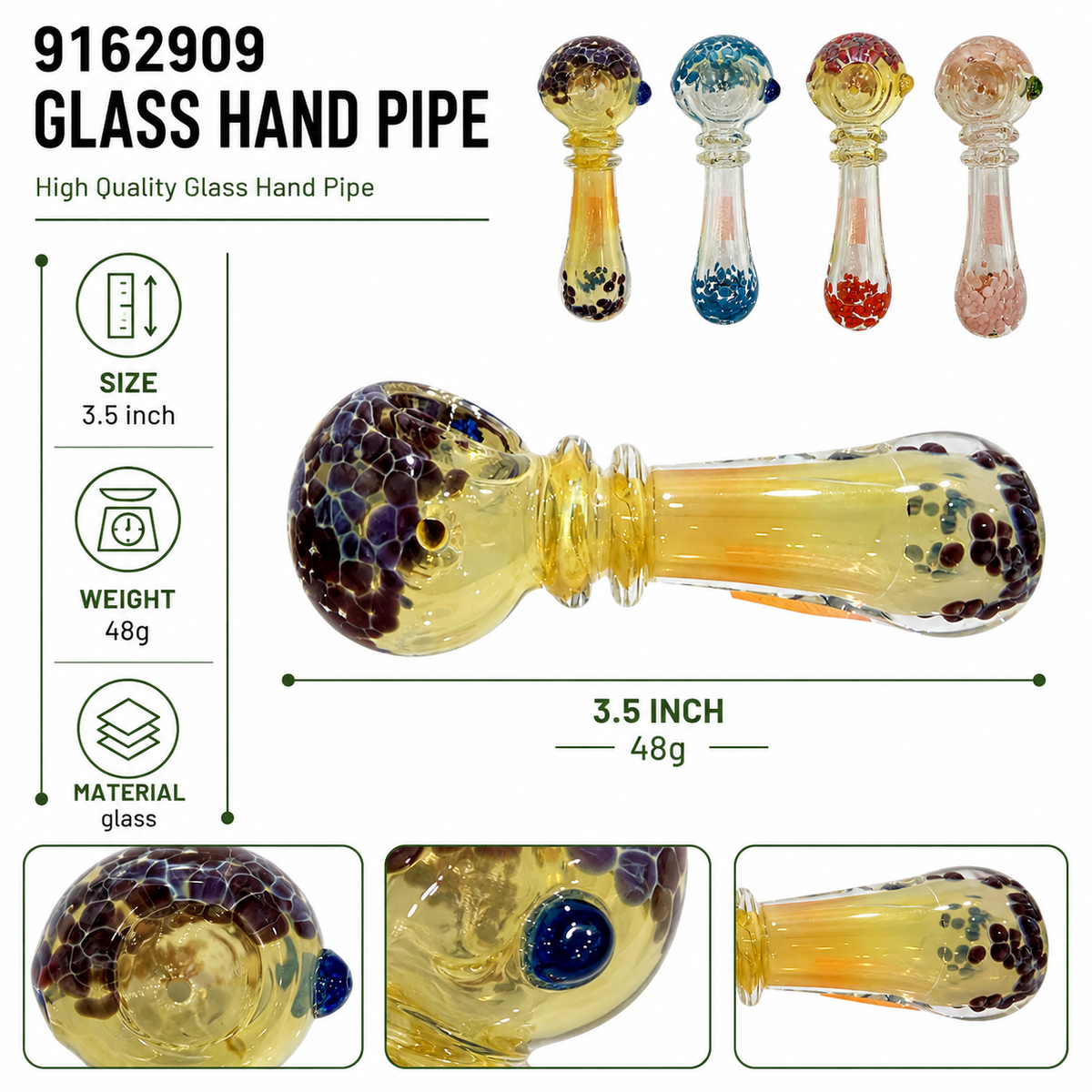 9162909 Glass Hand Pipe