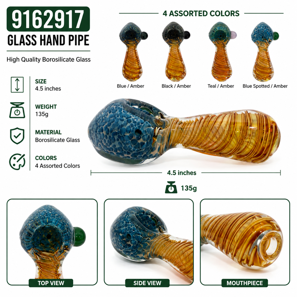 9162917 Glass Hand Pipe