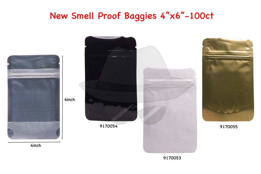 9170054 Smell Proof Baggies 4"x6"-100ct