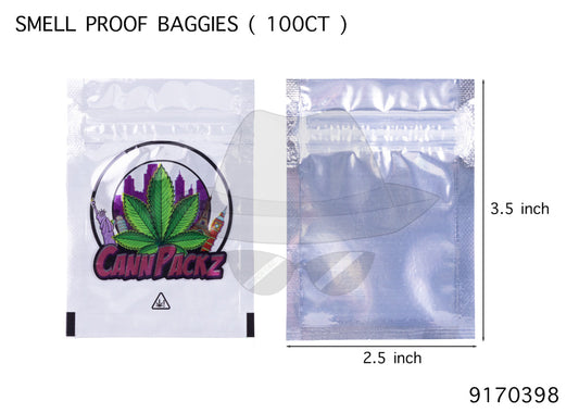 9170398 Smell Proof Baggies 2.5"x3.5" 100ct