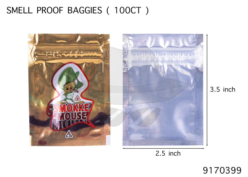 9170399 Smell Proof Baggies 2.5"x3.5" 100ct