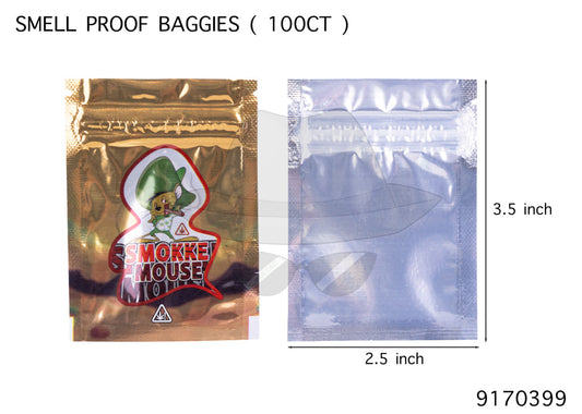 9170399 Smell Proof Baggies 2.5"x3.5" 100ct