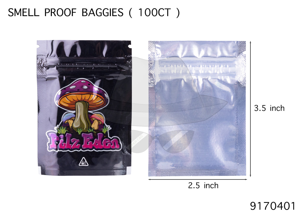 9170401 Smell Proof Baggies 2.5"x3.5" 100ct