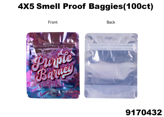 9170432 4X5 Smell Proof Baggies -100ct
