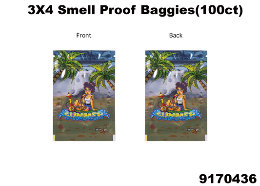 9170436 3X4 Smell Proof Baggies -100ct
