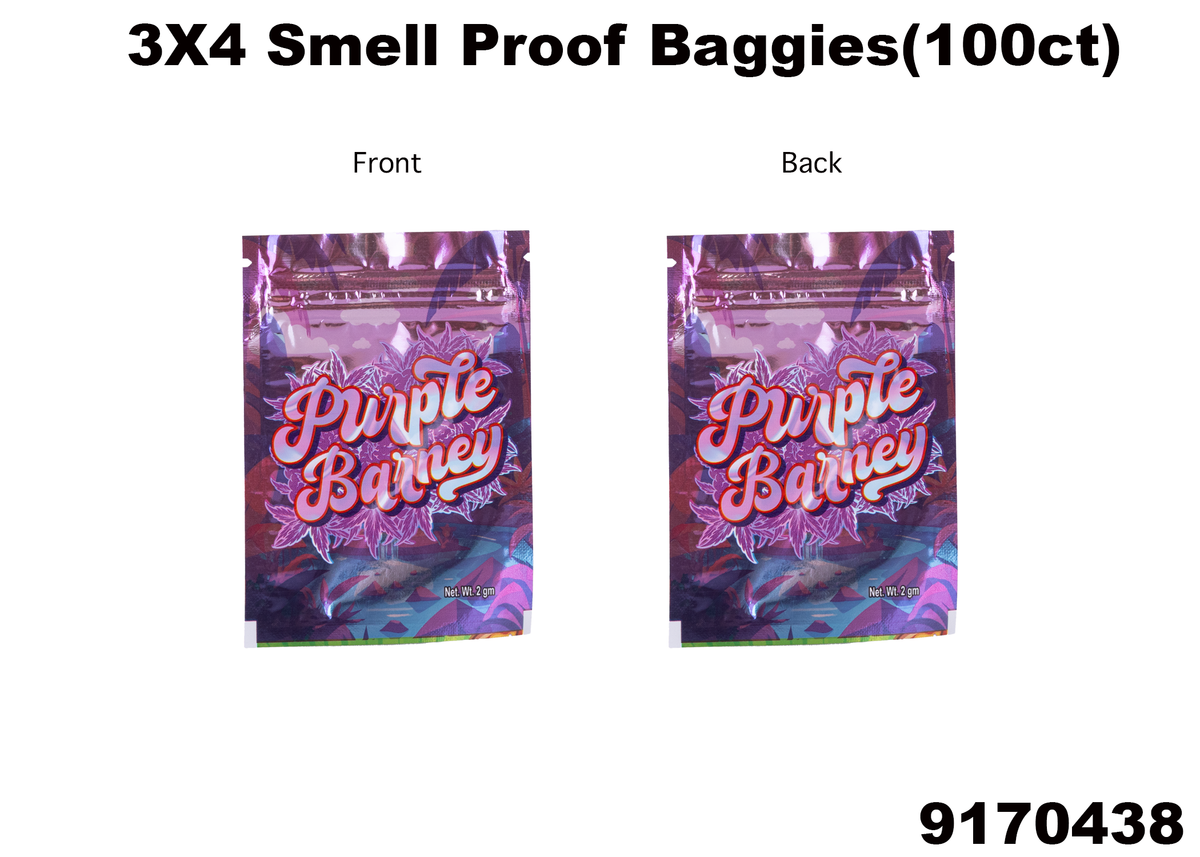 9170438 3X4 Smell Proof Baggies -100ct