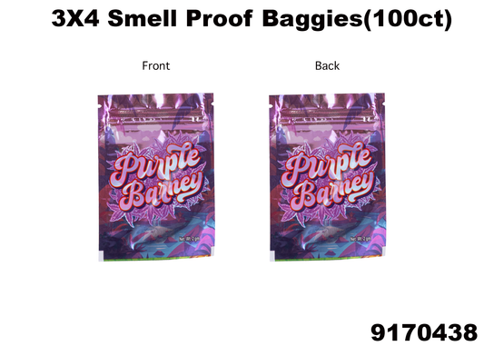 9170438 3X4 Smell Proof Baggies -100ct