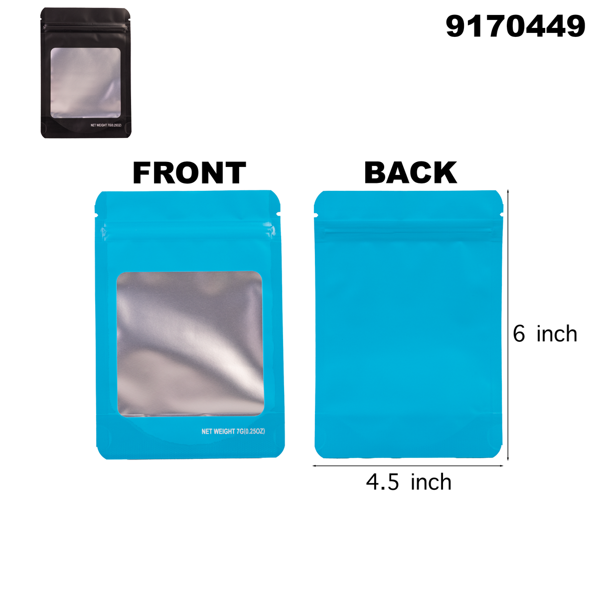 9170449 4.5X6 Smell Proof Baggies -100ct
