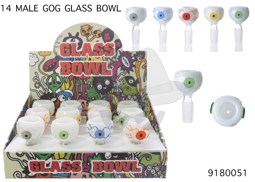 9180051 14mm Glass Bowl Display of 12