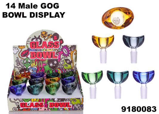 9180083 14" Male Glass Bowl-12ct