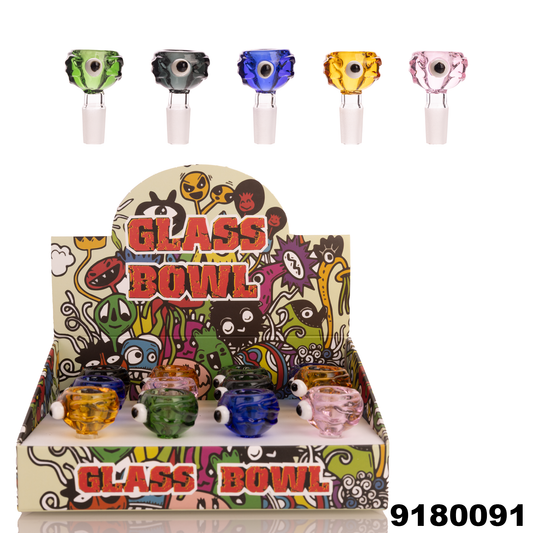 9180091 14" Male Glass Bowl-12ct