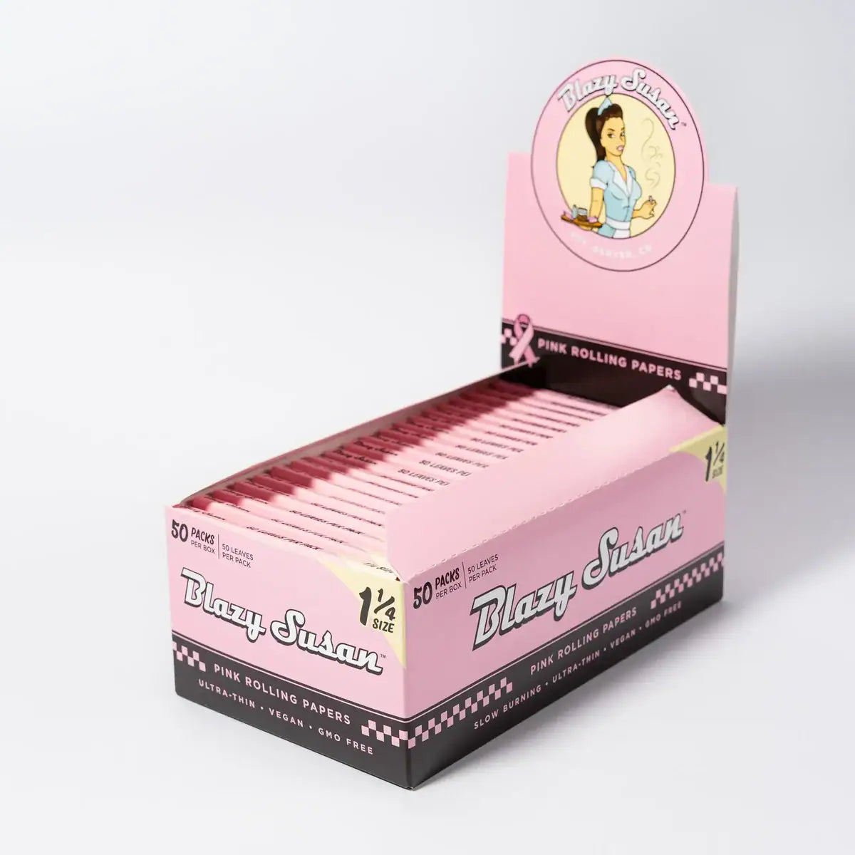 Blazy Susan Pink Rolling Papers Full Box