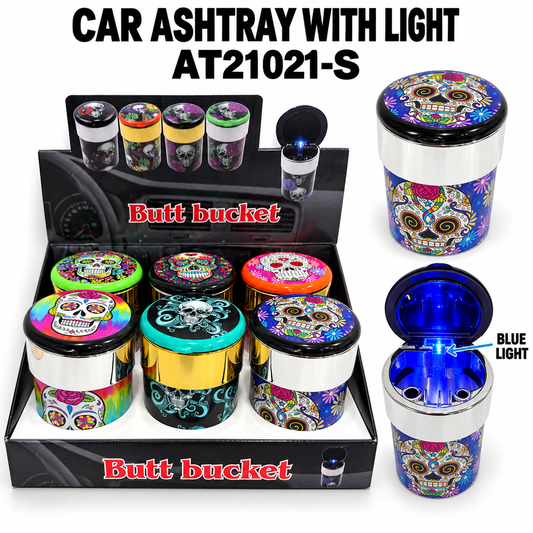 AT21021-S Car Ashtray w. Light-6CT