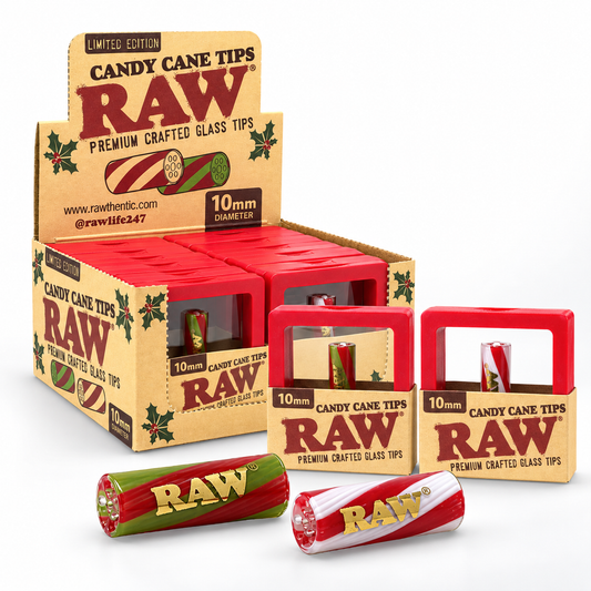 RAW Candy Cane Glass Tips - Display of 12