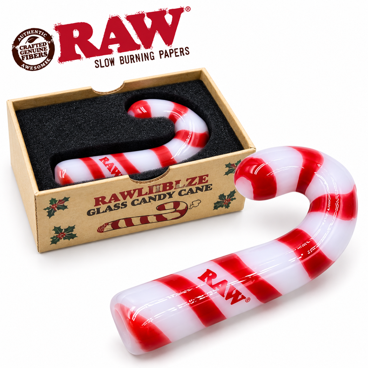 RAW Glass Candy Cane Blunt Holder