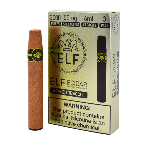Load image into Gallery viewer, Elf Cigar Vape Disposable - 3000 Classic Tobacco Puffs- Pack of 3 - Display of 5 Packs
