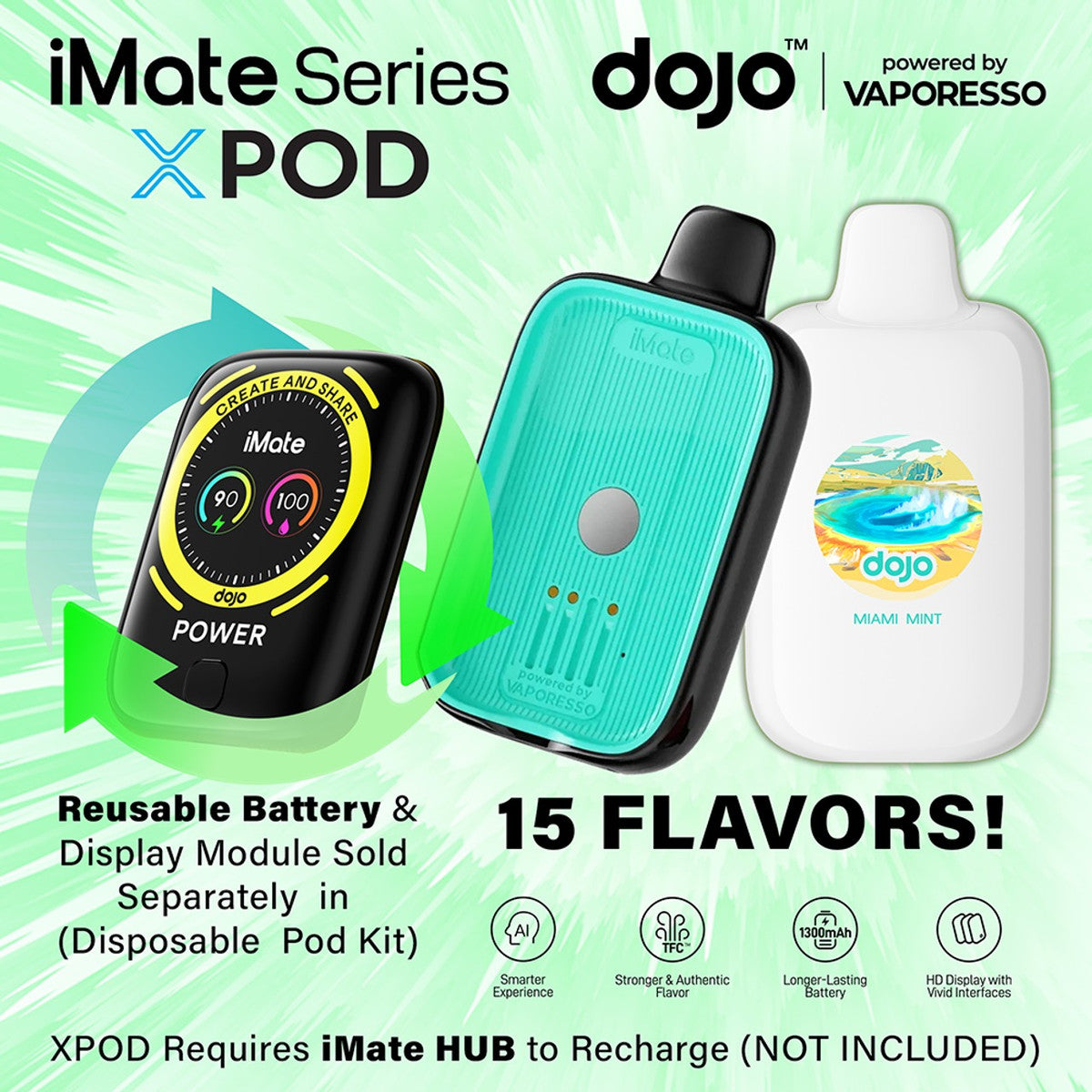 Vaporesso DOJO iMate X 20K Disposable Vape Pods (5%, 20000 Puffs) - Pack of 5