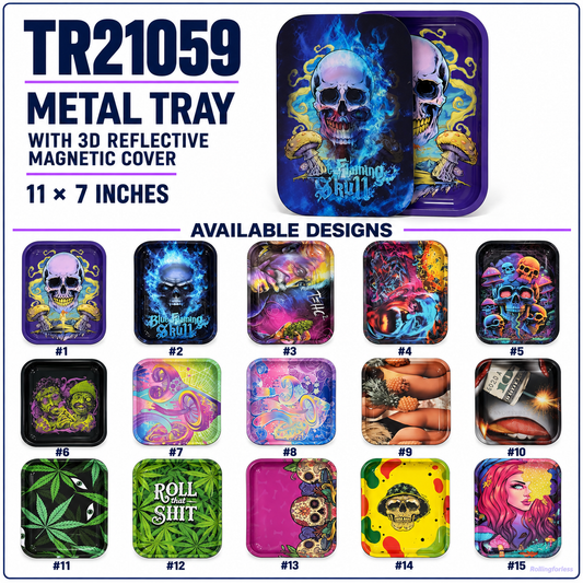 Metal Rolling Tray with 3d Magnetic Lid