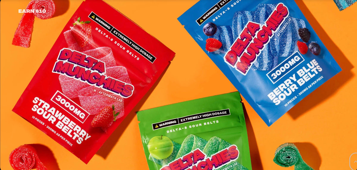 DELTA 8 SOUR BELTS 5 PACK DISPLAY