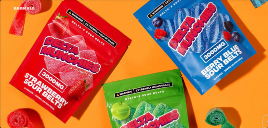 DELTA 8 SOUR BELTS 5 PACK DISPLAY