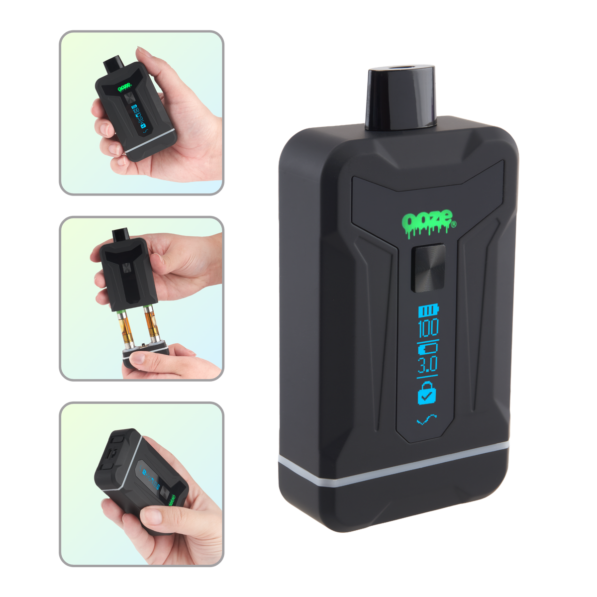 Duet – 650 mAh Dual Cart Conceal Battery - Black