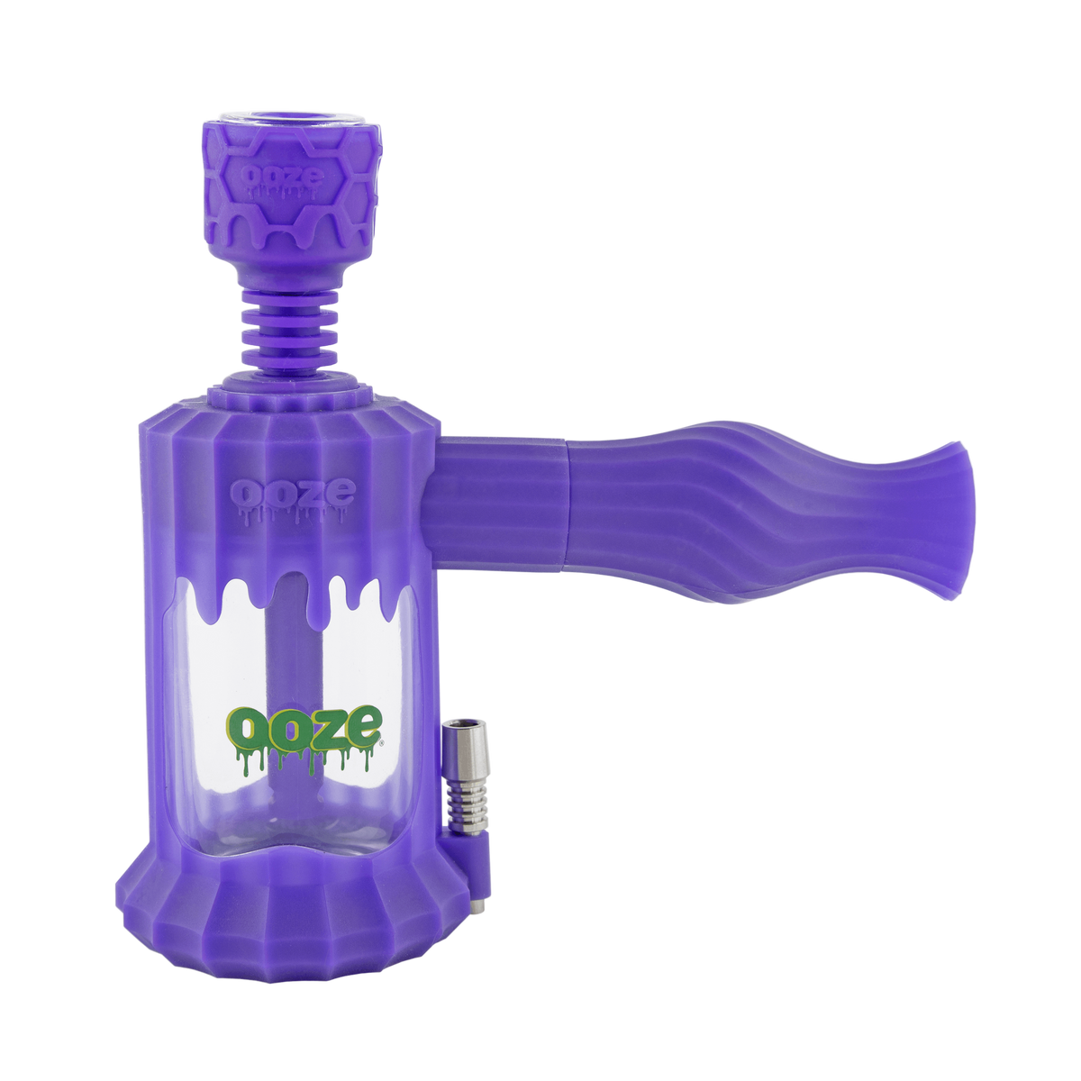 Clobb 4-in-1 Silicone Glass Water Pipe & Dab Rig – Ultra Purple
