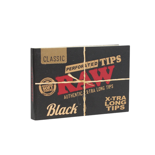RAW Black Perforated X-TRA LONG TIPS