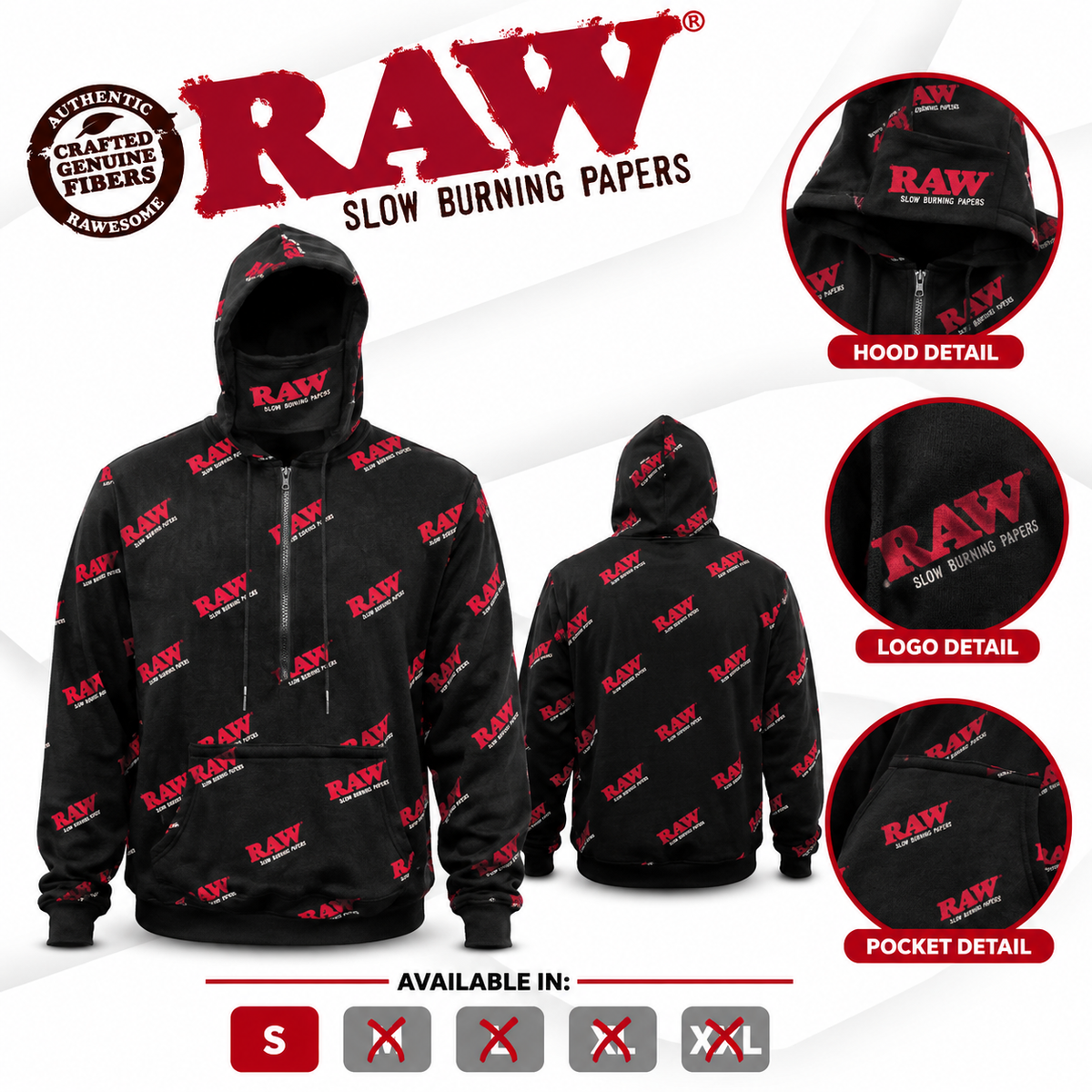 RAW RAWlers Hoodie (Red n Black)